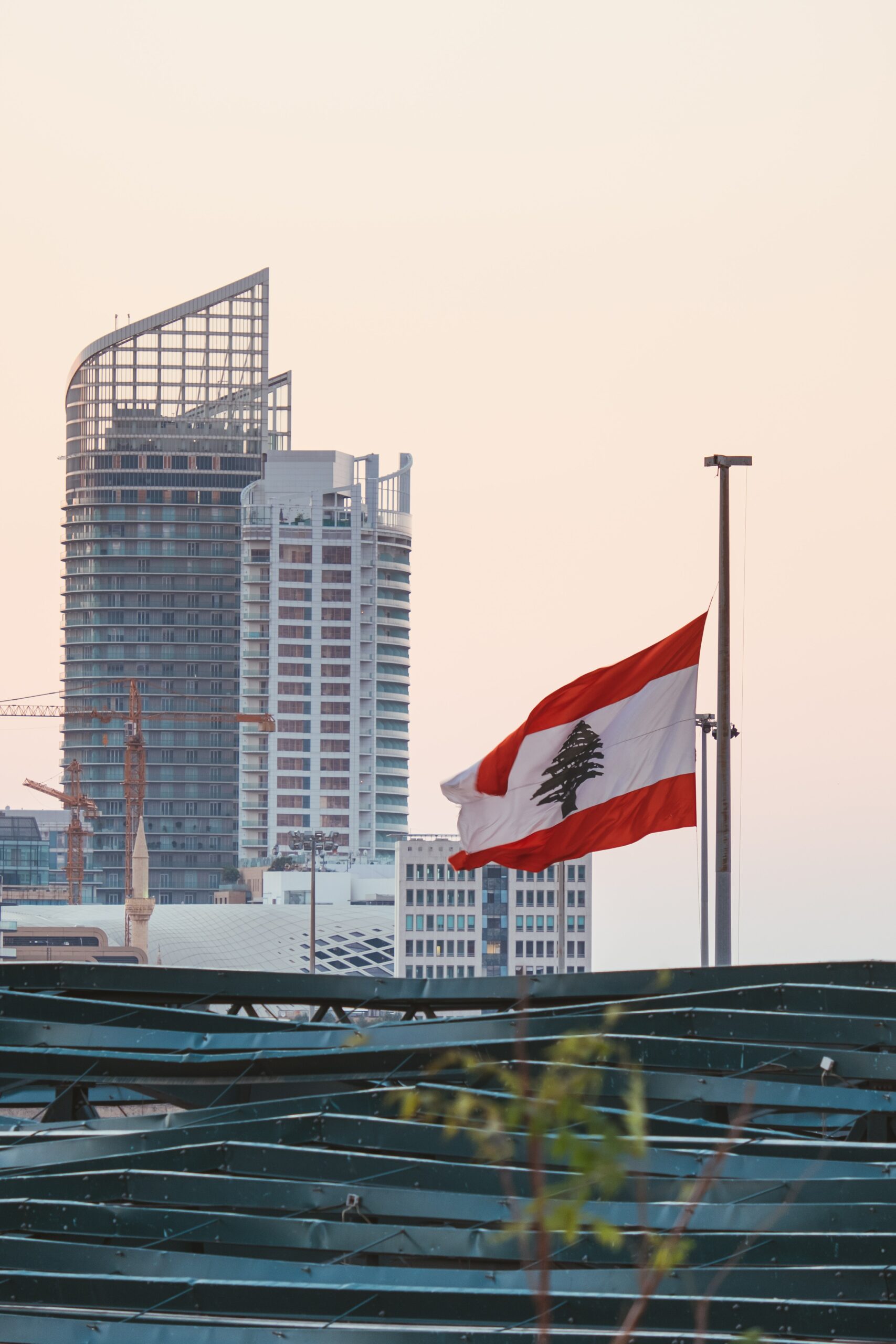 Lebanon flag infront of a building | Economic Empowerment & Entrepreneurship | Doorways